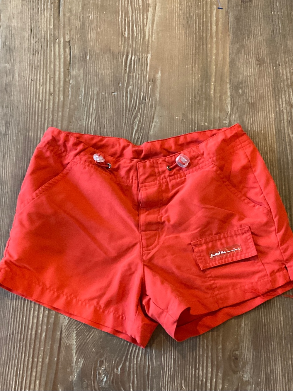 Limited Too Red Velcro & Drawstring Pocket Shorts
